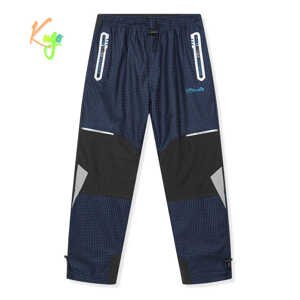 Chlapecké zateplené outdoorové kalhoty - KUGO C8861, tmavě modrá / tyrkysová výšivka Barva: Modrá tmavě, Velikost: 140