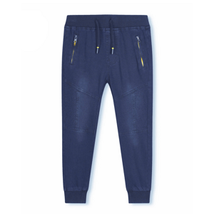 Chlapecké riflové kalhoty / tepláky - KUGO CK0906, modrá / signální zipy Barva: Modrá, Velikost: 122