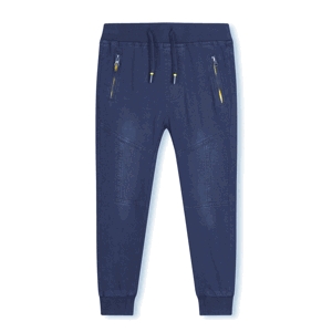 Chlapecké riflové kalhoty / tepláky - KUGO CK0906, modrá / signální zipy Barva: Modrá, Velikost: 134