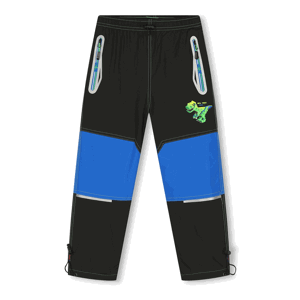 Chlapecké šusťákové kalhoty, zateplené - KUGO DK7129, černá / modrá aplikace Barva: Černá, Velikost: 116