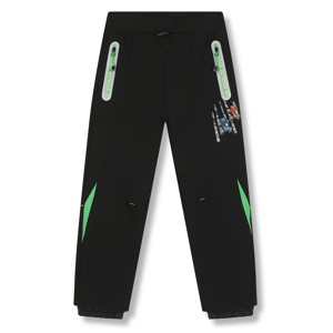 Chlapecké softshellové kalhoty, zateplené - KUGO HK5617, černá / zelené zipy Barva: Černá, Velikost: 128