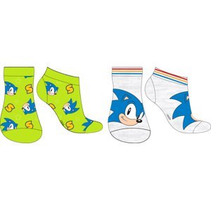 Ježek SONIC - licence Chlapecké kotníkové ponožky - Ježek Sonic 5234163, šedá / zelinkavá Barva: Mix barev, Velikost: 27-30