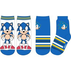 Ježek SONIC - licence Chlapecké ponožky - Ježek Sonic 5234010, bílá / modrá Barva: Mix barev, Velikost: 27-30