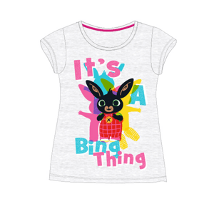 Králíček bing- licence Dívčí tričko - Králíček Bing 5202060KOM, světle šedý melír Barva: Šedá, Velikost: 110