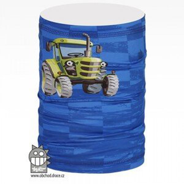 Multifunkční nákrčník Dráče - vzor 76, modrá, traktor Barva: Modrá, Velikost: L