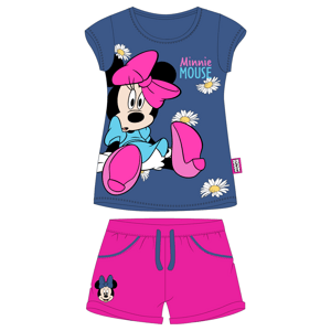 Minnie Mouse - licence Dívčí letní komplet - Minnie Mouse 5212C129, tmavě modrá / růžová Barva: Modrá tmavě, Velikost: 104