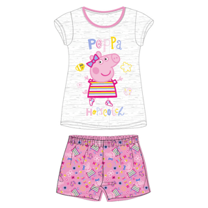 Prasátko Pepa - licence Dívčí pyžamo - Prasátko Peppa 5204929, šedý melír / světle růžová Barva: Šedá, Velikost: 92