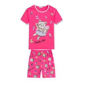 Dívčí pyžamo - KUGO WP0915, tmavší růžová Barva: Růžová tmavší, Velikost: 98