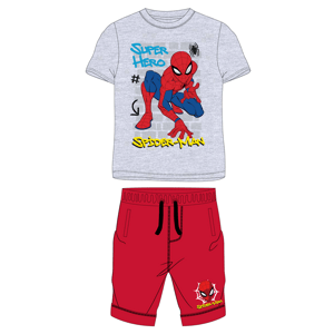 Spider Man - licence Chlapecký letní komplet - Spider-Man 52121446W, šedý melír / červená Barva: Šedá, Velikost: 104