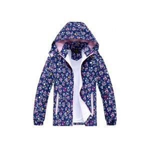Dívčí jarní, podzimní bunda - KUGO B2873, tmavě modrá / světle růžové zipy Barva: Modrá tmavě, Velikost: 116