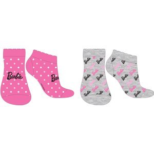 Barbie- licence Dívčí kotníkové ponožky - Barbie 5234352, růžová / šedá Barva: Mix barev, Velikost: 31-34
