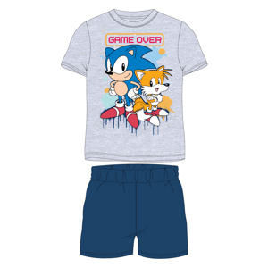 Ježek SONIC - licence Chlapecké pyžamo - Ježek Sonic 5204011, šedý melír / tmavě modrá Barva: Šedá, Velikost: 128