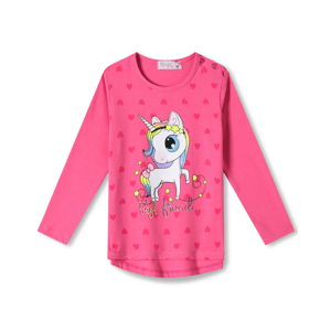 Dívčí tričko - KUGO HC0746, sytě růžová Barva: Růžová tmavší, Velikost: 110