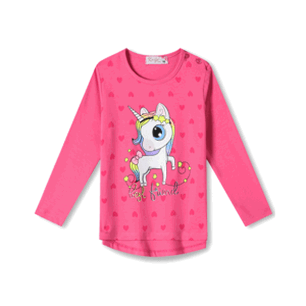 Dívčí tričko - KUGO HC0746, sytě růžová Barva: Růžová tmavší, Velikost: 80