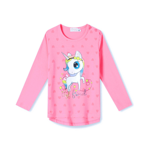 Dívčí tričko - KUGO HC0746, světle růžová Barva: Růžová světlejší, Velikost: 104