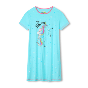 Dívčí noční košile - KUGO MN1769, tyrkysová Barva: Tyrkysová, Velikost: 146