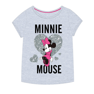 Minnie Mouse - licence Dívčí tričko - Minnie Mouse 52029491KOM, světle šedý melír Barva: Šedá, Velikost: 110