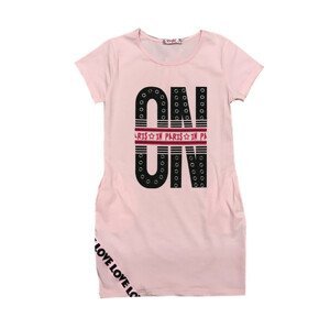 Dívčí triko-šaty-KUGO K610, vel.8-16 Barva: Růžová světlejší, Velikost: 14