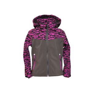 Dívčí softshellová bunda - NEVEREST I-6294C, fialovorůžová- šedý spodek Barva: Fialovorůžová- šedý spodek, Velikost: 110