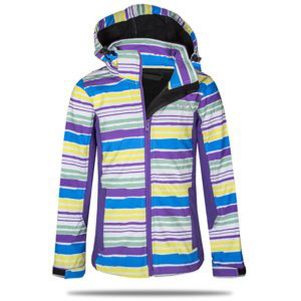 Dívčí softshellová bunda - NEVEREST 42612C, fialový pruh Barva: Pruh fialová, Velikost: 134
