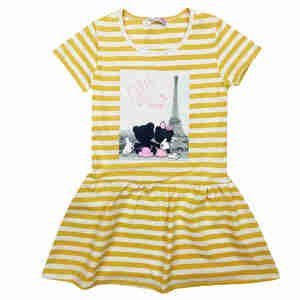 Dívčí šaty - KUGO WT9324, vel.4-12 Barva: Žlutá, Velikost: 6