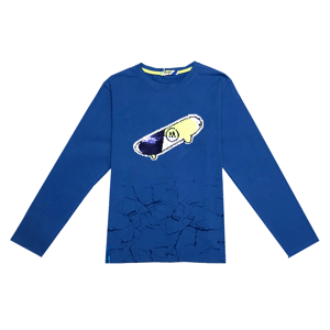 Chlapecké triko s flitry - KUGO M0138, modrá Barva: Modrá, Velikost: 134