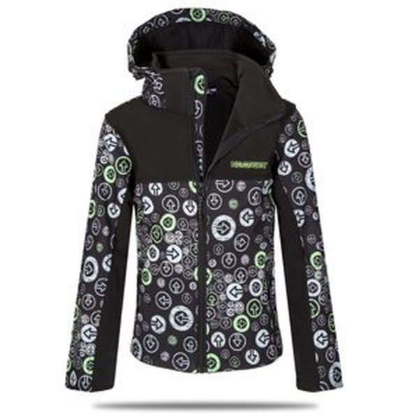 Chlapecká softshellová bunda - NEVEREST I-6296C, černo-zelená Barva: Černo-zelená, Velikost: 134