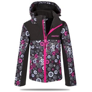 Dívčí softshellová bunda - NEVEREST I-6296cc, černo-růžová Barva: Černo-růžová, Velikost: 92