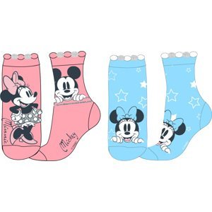 Minnie Mouse - licence Dívčí ponožky - Minnie Mouse 52348772, tyrkysová/ růžová Barva: Mix barev, Velikost: 31-34