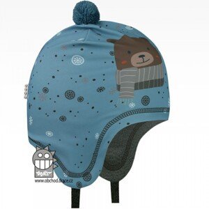 Chlapecká zimní funkční čepice Dráče - Polárka 31, modrá medvěd Barva: Modrá, Velikost: 52-54