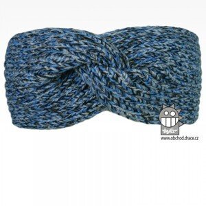 Pletená čelenka Dráče - Twist 16, modrá melír Barva: Modrá, Velikost: uni velikost