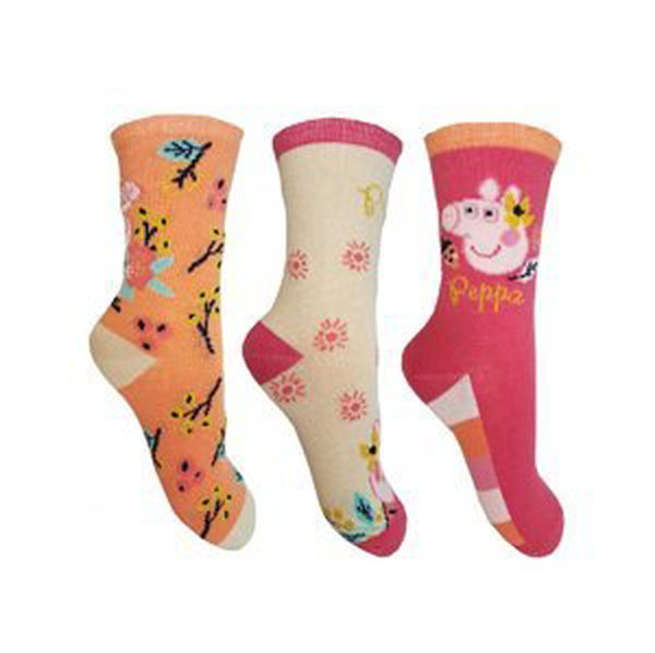 Prasátko Pepa - licence Dívčí ponožky - Prasátko Peppa VH0644, růžová/oranžová/smetanová Barva: Mix barev, Velikost: 31-34