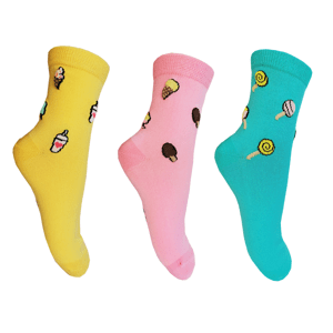 Dívčí ponožky - Aura.Via GZN8229, růžová/tyrkysová/žlutá Barva: Mix barev, Velikost: 28-31