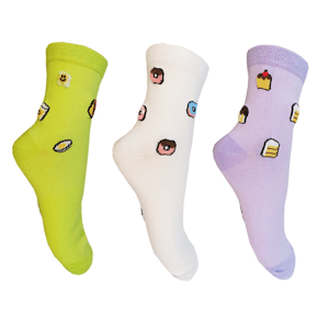 Dívčí ponožky - Aura.Via GZN8229, fialová/bílá/zelinkavá Barva: Mix barev, Velikost: 28-31