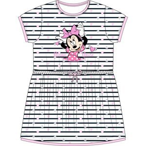 Minnie Mouse - licence Dívčí šaty - Minnie Mouse 5223A107, bílá / proužek Barva: Bílá, Velikost: 104