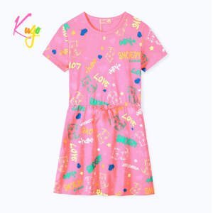 Dívčí šaty - KUGO CS1026, lososová Barva: Lososová, Velikost: 104