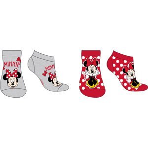 Minnie Mouse - licence Dívčí kotníkové ponožky - Minnie Mouse 5234A326,šedá / červená Barva: Mix barev, Velikost: 27-30