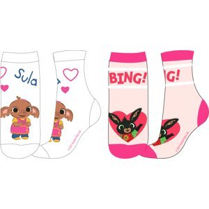 Králíček bing- licence Dívčí ponožky - Králíček Bing 5234105, bílá / růžová Barva: Mix barev, Velikost: 23-26