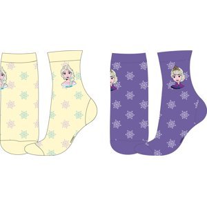 Frozen - licence Dívčí ponožky - Frozen 5234A318, smetanová / fialková Barva: Mix barev, Velikost: 31-34