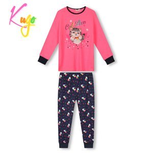 Dívčí pyžamo - KUGO MP1753, světle růžová / tmavě modrá Barva: Růžová, Velikost: 98