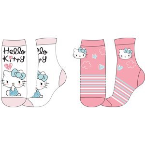 Hello Kitty - licence Dívčí ponožky - Hello Kitty 52342326, bílá / světle růžová Barva: Mix barev, Velikost: 27-30