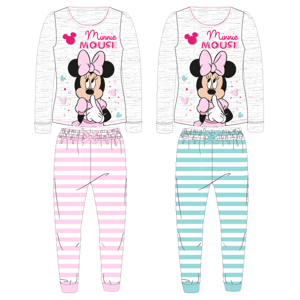Minnie - licence Dívčí pyžamo - Minnie Mouse 52045948, šedá / lososový proužek Barva: Šedá, Velikost: 110