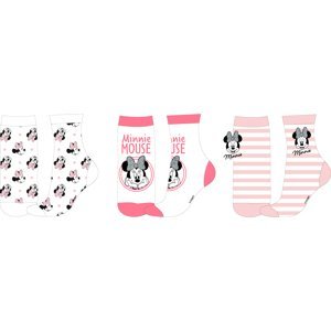 Minnie - licence Dívčí ponožky - Minnie Mouse 5234B892, bílá / růžová Barva: Mix barev, Velikost: 23-26