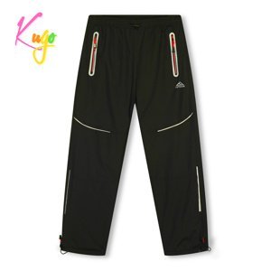 Dívčí šusťákové kalhoty, zateplené - KUGO DK7137, černá / růžová Barva: Černá, Velikost: 146
