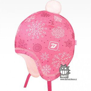 Dívčí zimní funkční čepice Dráče - Polárka 29, růžová, vločky Barva: Růžová, Velikost: 48-50