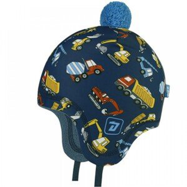 Chlapecká zimní funkční čepice Dráče - Polárka 36, modrá, stavební stroje Barva: Modrá, Velikost: 52-54