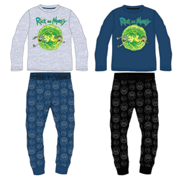 Ricky a Morty - licence Chlapecké pyžamo - Ricky a Morty 5204009, šedá / modré kalhoty Barva: Šedá, Velikost: 146