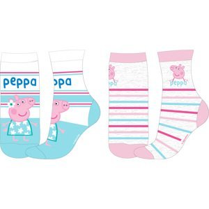Prasátko Pepa - licence Dívčí ponožky - Prasátko Peppa 5234835, šedý melír / mentolová Barva: Mix barev, Velikost: 23-26