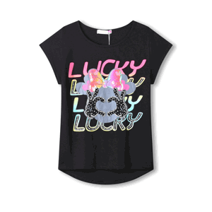 Dívčí tričko - KUGO WT0894, černá Barva: Černá, Velikost: 140