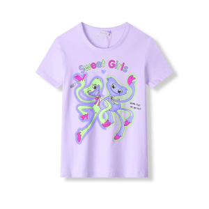 Dívčí tričko - KUGO KC2302, fialková Barva: Fialková, Velikost: 116